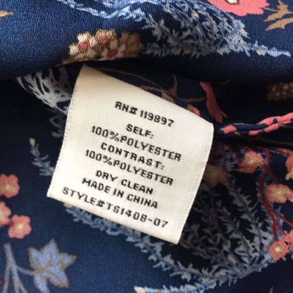 Collective Concepts Small Blouse Floral Dark Navy - Picture 7 of 7